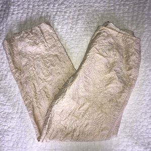 Lafayette 148 Cream Embroidered Pants